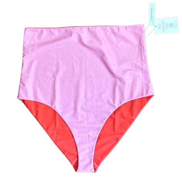 NWT Baiia Cosmopolitan Reversible Bikini Bottom Pink and Coral Red AU 26 US 22 - Picture 3 of 10